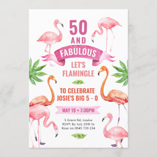 Convite fabuloso flamingo, flamingo tropical