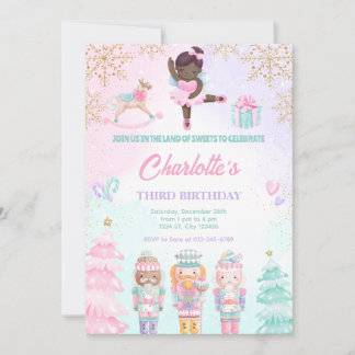 Convite Fada Rosa Terra dos Doces Quebra-Nozes