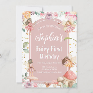 Convite Fairy First Birthday Convite Fairy Convite