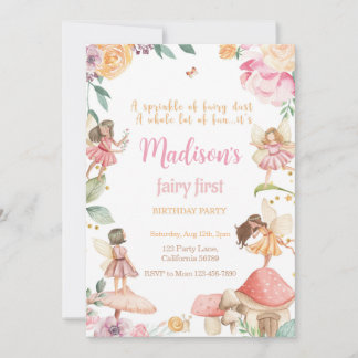 Convite Fairy First Birthday Convite Fairy Convite