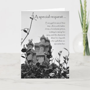 Convite Fairy Tale Castle Bridesmaid Request Greeting Card