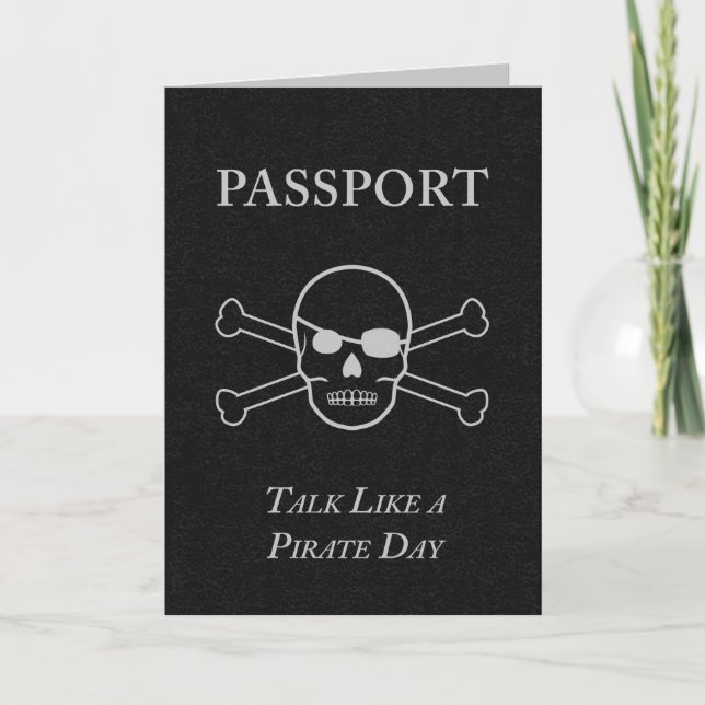 Convite falar como um passaporte de dia de pirata (Frente)