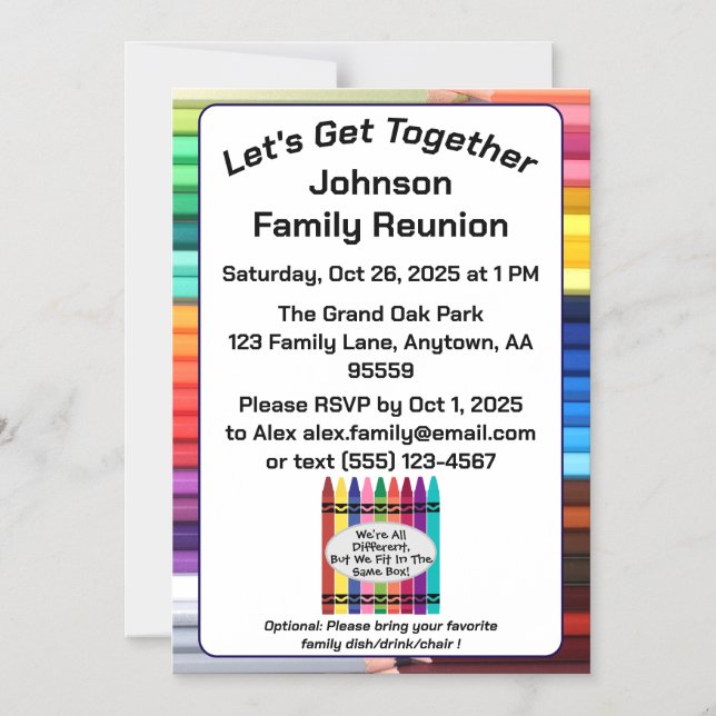 Convite Family Fun Reunion Magnetic Card (Frente)