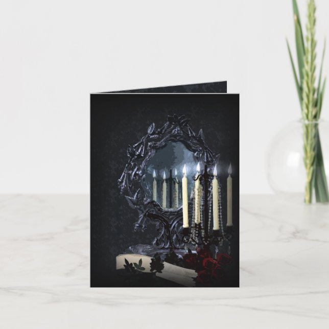 Convite Fantasia gótico das reflexões que Wedding RSVP (Frente)