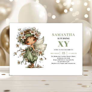 Convite Fantasia Menina Fada Aniversário Verde Poe