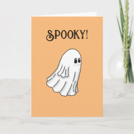 Convite Fantasma Fofo e Assustador Feliz Halloween