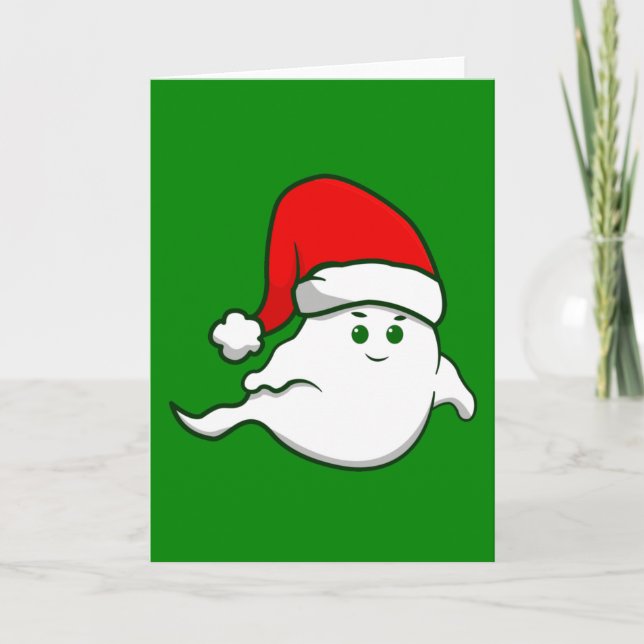 Convite fantasma natal feio assustador sinistro verde (Frente)