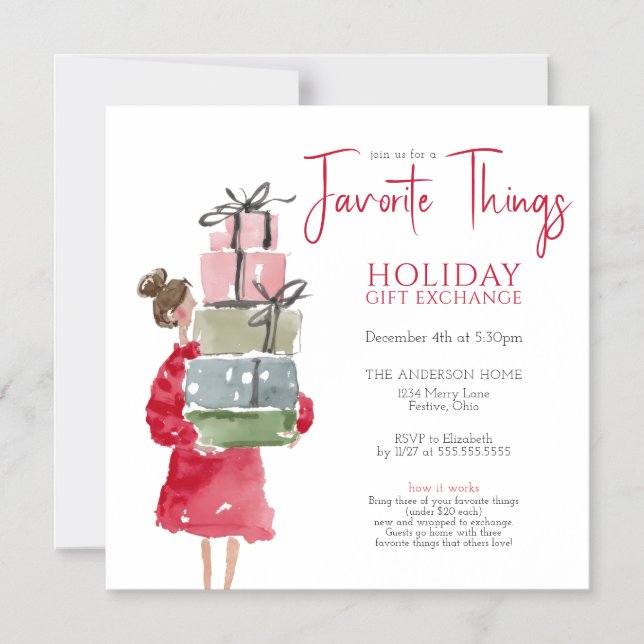 Convite Favorite Things Holiday Party (Frente)