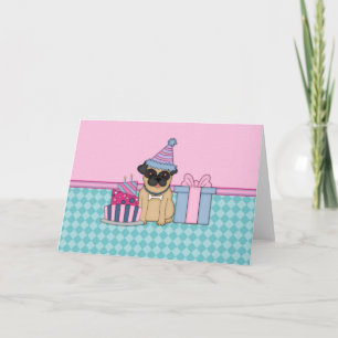 Convite Fawn Pug Blank Birthday Invitations (2)