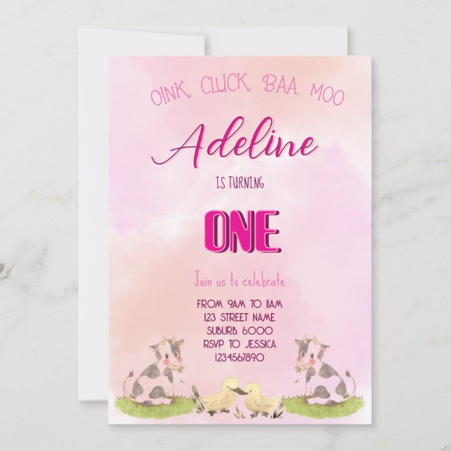 Convite fazenda menina UM (Frente)