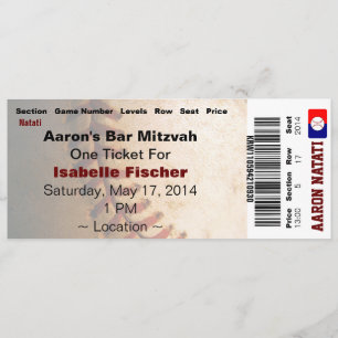 Convite feito sob encomenda de Mitzvah do bar do