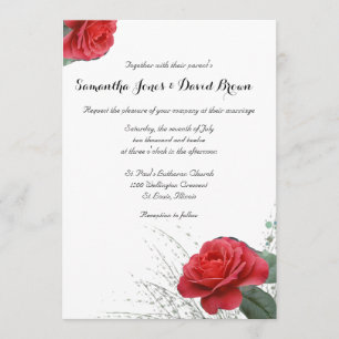 Convite feito sob encomenda do casamento da rosa