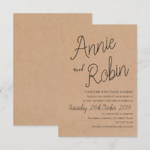 Convite feito sob encomenda do casamento do