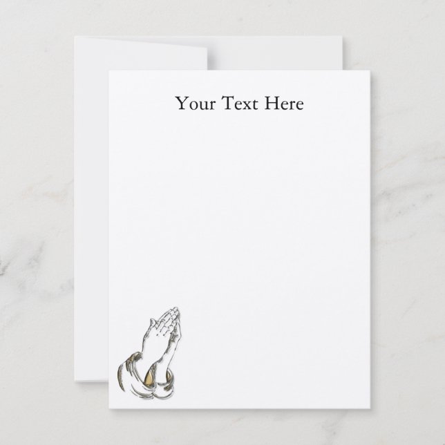 Convite feito sob encomenda Dourado Praying das (Frente)