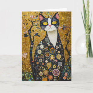 Convite Felino Celestial em Dourado