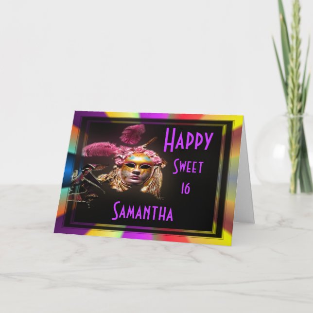 Convite Feliz aniversário de dezesseis anos (Frente)