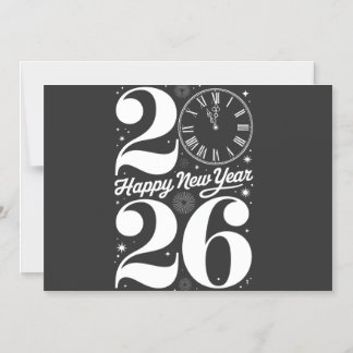 Convite Feliz Ano Novo 2026 Contagem Regressiva da Relógio