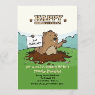 Convite Feliz do Groundhog