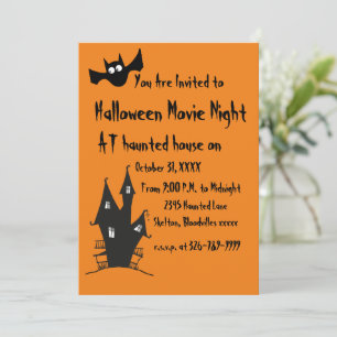 Convite Feliz Halloween para Noite de Filme Assust