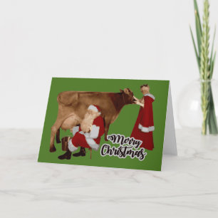Convite feliz natal papai noel sra claus vaca
