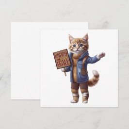 Convite Feliz Outono para Todos Gatinho de Outono