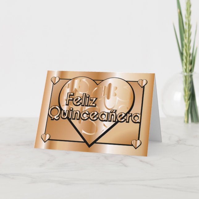 Convite Feliz Quinceañera - 15o aniversário feliz (Frente)