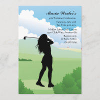 Convite fêmea do jogador de golfe