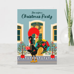 Convite Festa da Casa de Natal Portuguesa com Galo