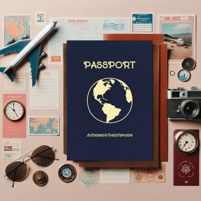 Convite Festa de aniversário com tema Passaporte Retroativ (Passport themed Birthday Party invite)