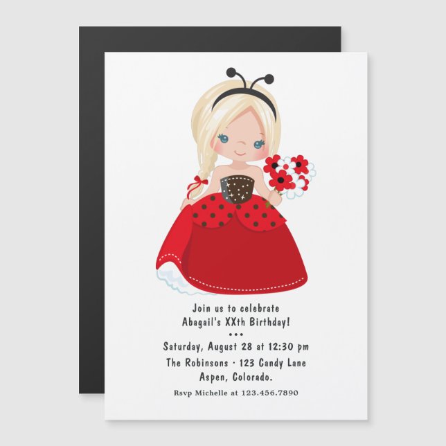 Convite Festa de Aniversário da Princesa da História de Fa (Frente/Verso)