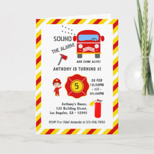 Convite Festa de aniversário de bombeiro