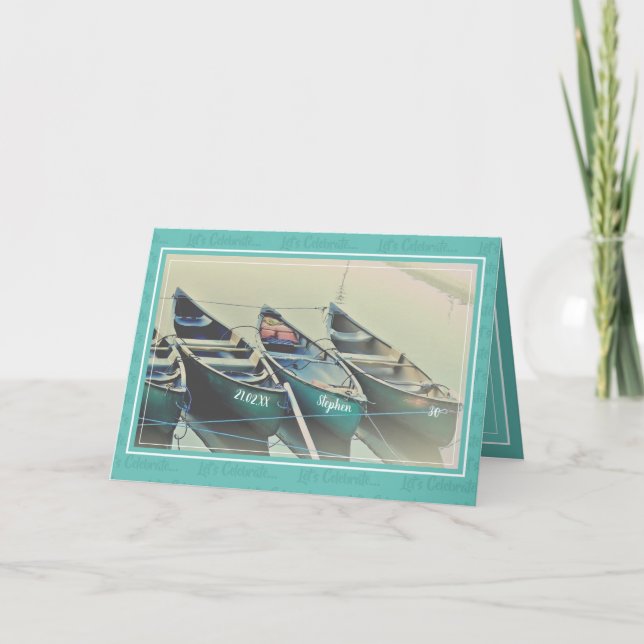 Convite Festa de aniversário de canoa personalizada (Frente)