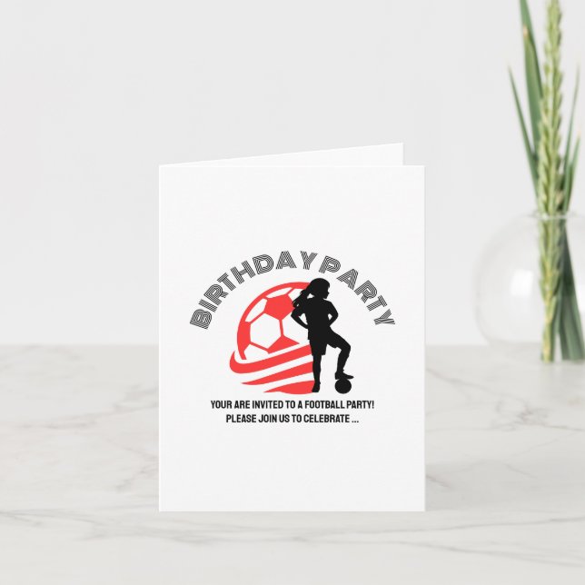 Convite Festa de aniversário De Futebol, Presente De Jogad (Frente)