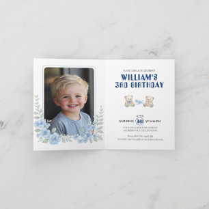 Convite Festa de aniversário do Urso de Teddy