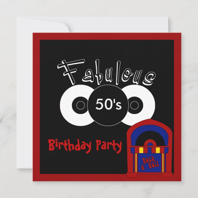 Convite Festa de Aniversário Fabuloso dos 50 anos (Frente)