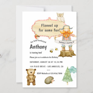 Convite Festa de aniversário Lumberjack