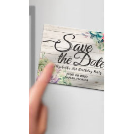 Convite Festa de aniversário Salva A Data Suculenta Da Mad