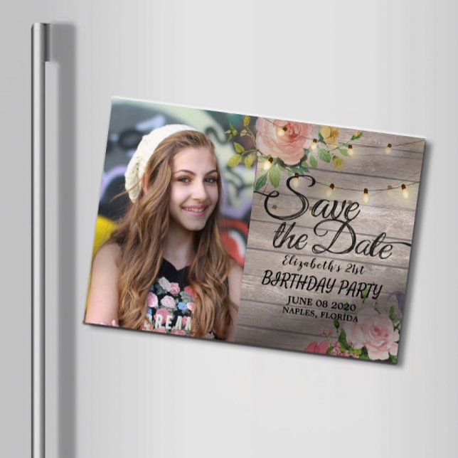 Convite Festa de aniversário Salvar As Luzes De Madeira Da (Criador carregado)