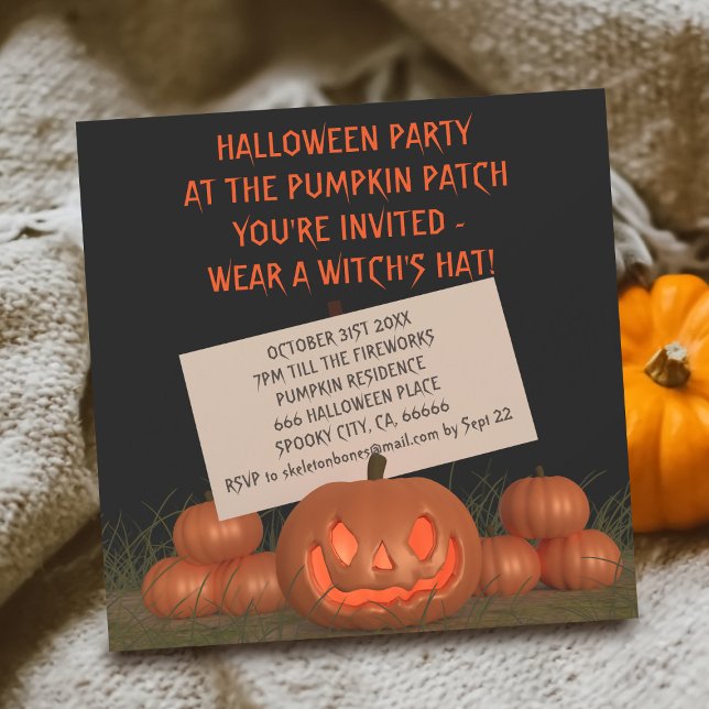 Convite Festa de Carteira de Abóbora de Halloween (Halloween Pumpkin Carving Party Magnetic Invitation just for you)