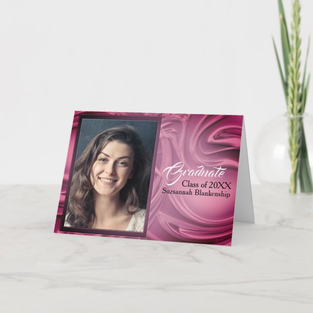 Convite Festa de Foto para Graduação de Abstrato Roxo Eleg (Frente)
