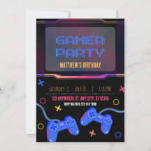 Convite - Festa de Gamer - Personalizar Nome Idade