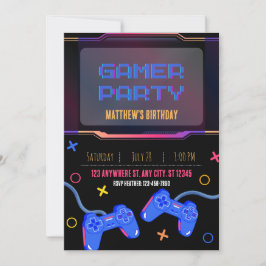 Convite - Festa de Gamer - Personalizar Nome Idade