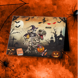 CONVITE Festa de Halloween Esqueleto Montado em Mú