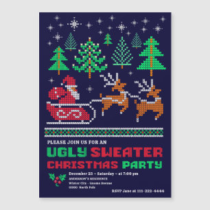 Convite Festa de Natal do Knited Xmas Patterno Feio