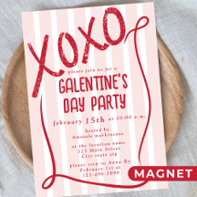 Festa do Dia de Galentine Desenhada à Mão XOXO