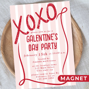 Convite Festa do Dia de Galentine Desenhada à Mão XOXO