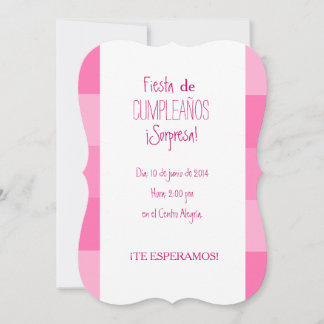 Convite - Festa Surpresa de aniversário - Rosa