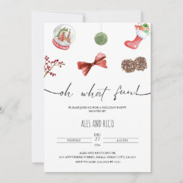 Convite Festivo Minimalista de Natal em Aquarela