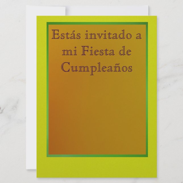 Convite - Fiesta de Cumpleaños (Frente)