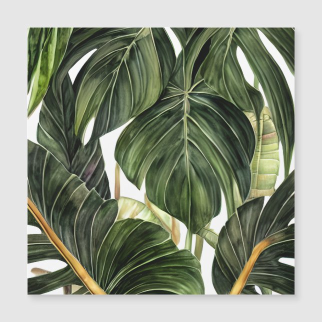 Convite Filodendron tropical no estilo de Jean Triptyc (Frente)